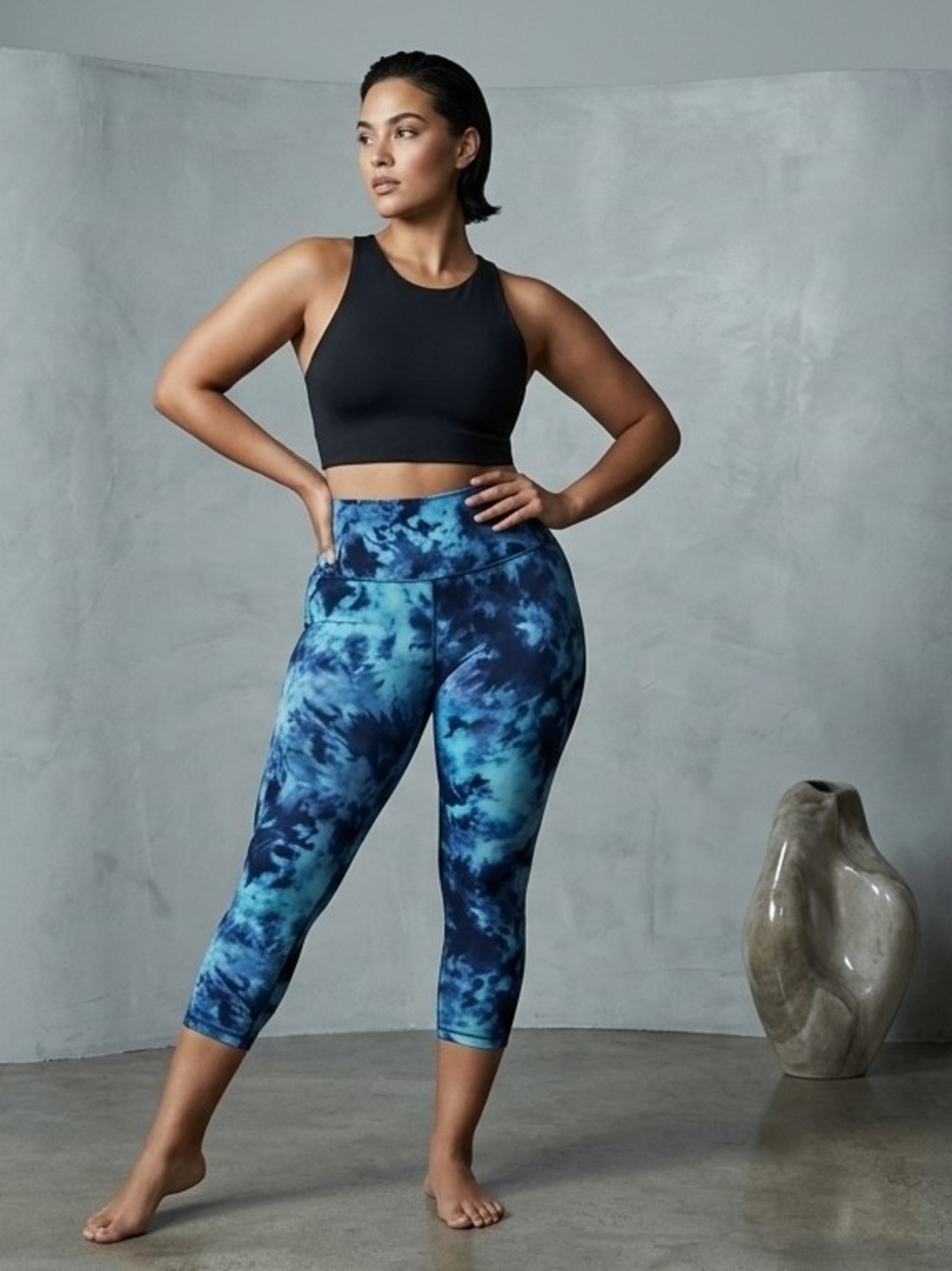 No Boundaries Blue Tie-Dye Capri Leggings